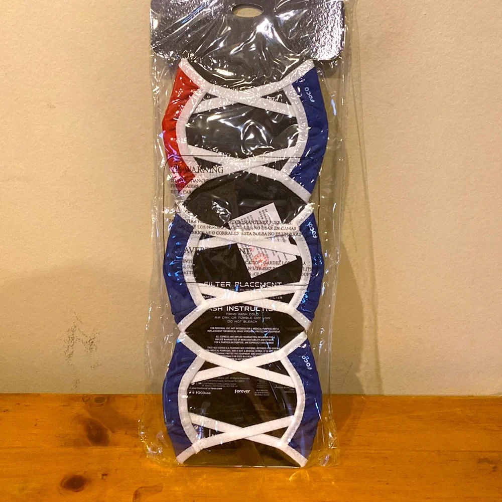 3 Pack Washable & Reusable NFL Licensed New York NY Giants Face Coverings NIP